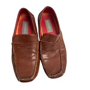 LUCIO RICCI Men’s Loafers Shoes  Size 7.5 Brown Slip On